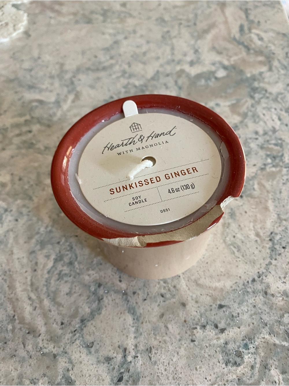 Hearth & Hand Sun Kissed Ginger 2 Tone Glass Jar Candle